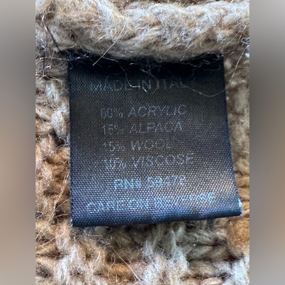 Silvia Novelli Cozy Oversized Cable Knit Cowl Neck Sweater Camel Large - Picture 7 of 7